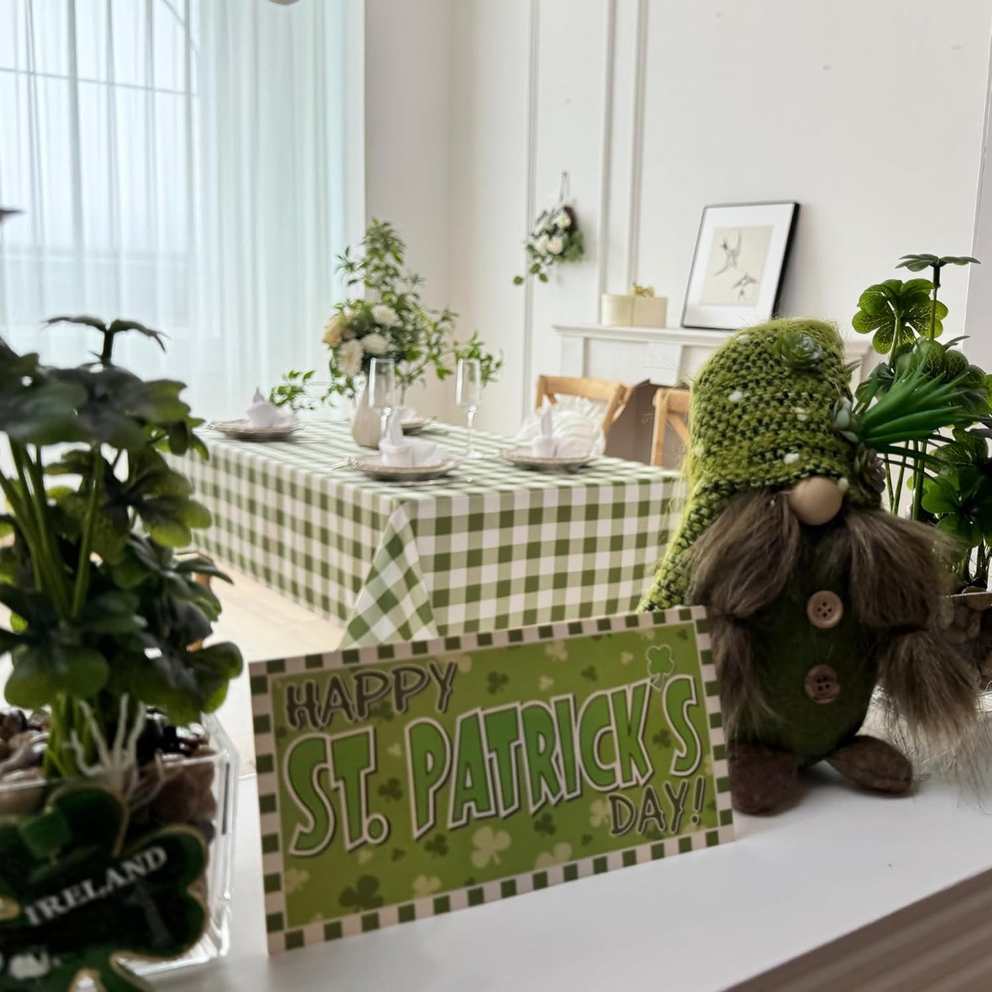 Waterproof Plaid Tablecloth Fabric - Oblong 52x70 Inch Classic Buffalo Tartan Table Cloth for Indoor/Outdoor Use - Washable Tabletop Cover for Dinner, BBQs, and Parties