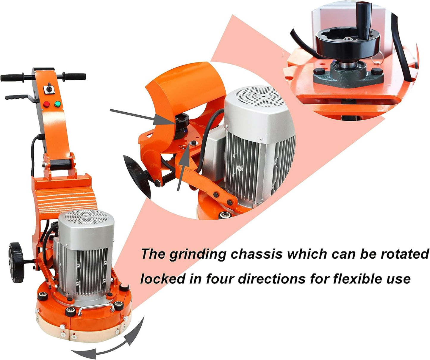 Floor Grinding Machine Cement Ground Grinder Grinding Epoxy Floor Paint and Cement Floor Polishing Foldable Handle 220V