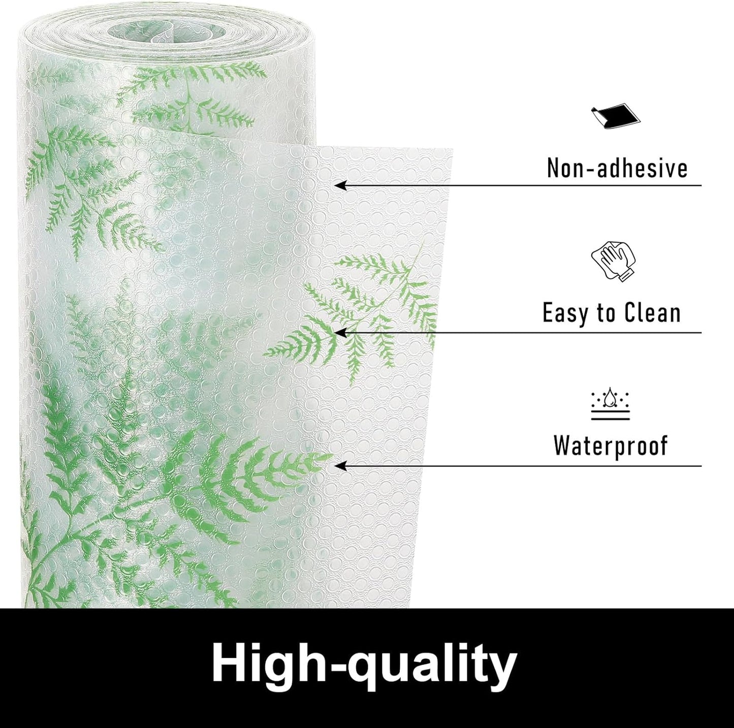 Cooyes Shelf Liner Drawer Liners, Shelf Liners for Kitchen Cabinets, Non-Adhesive Cabinet Liner, EVA Waterproof Non-Slip Refrigerator Liners for Kitchen Drawers