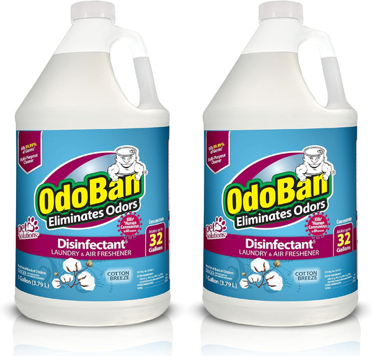 OdoBan Disinfectant Concentrate and Odor Eliminator, Made in the USA, Cotton Breeze Scent, 2 Gallons