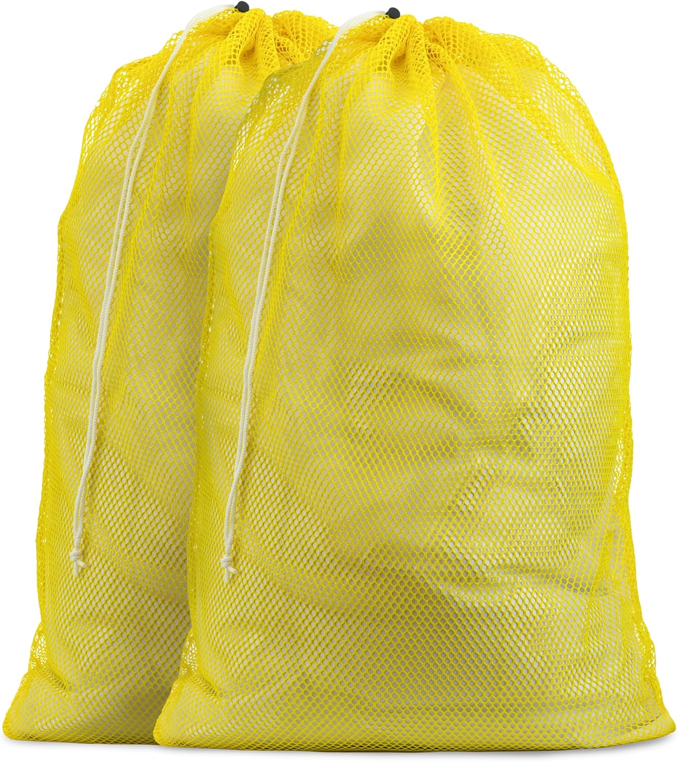 Handy Laundry Mesh XL Laundry Bags - Durable, Machine Washable with Secure Drawstring Closure - Perfect for College Dorms, Laundromats, Apartments (Yellow, Large 24" x 36", 2-Pack)