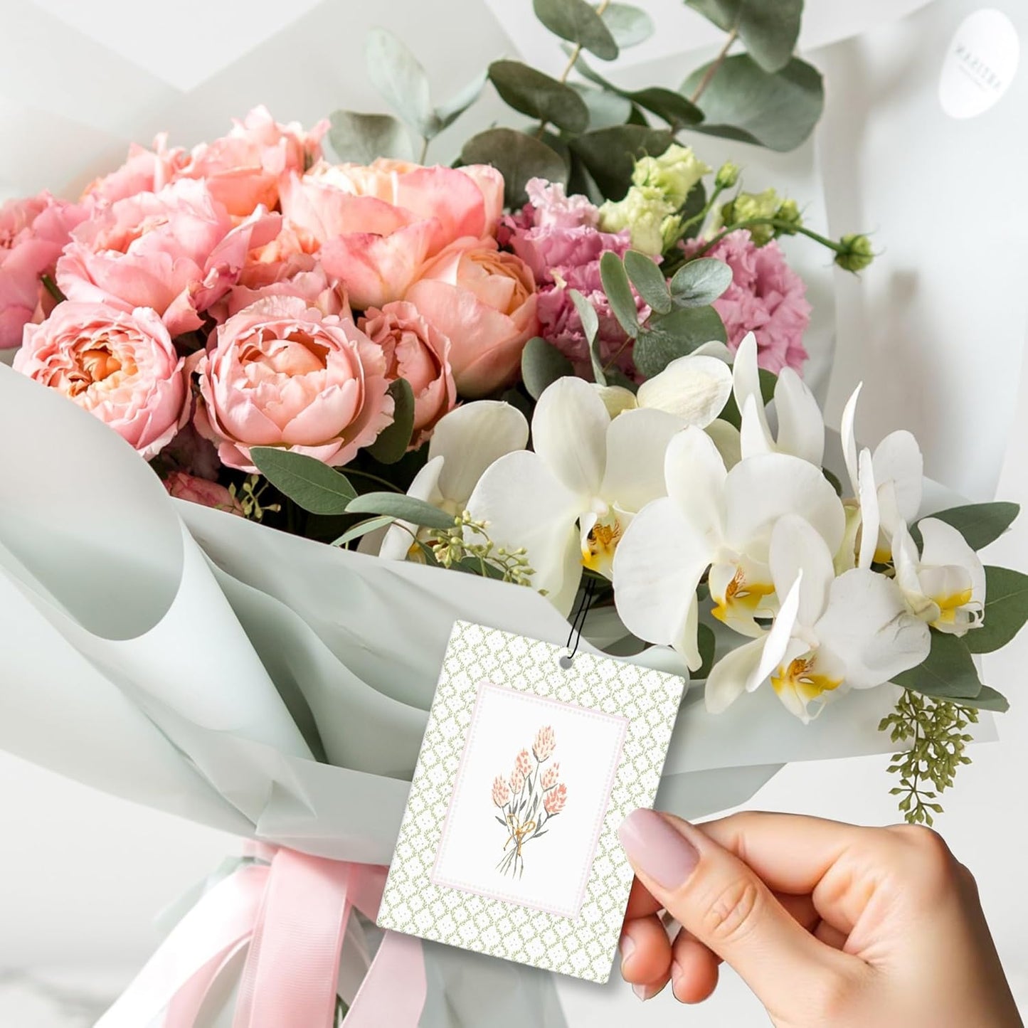 Elegant Rustic Floral Car Air Freshener 4 Pcs, Cottagecore Flower Hanging Scents Air Freshener for Women Girls Gifts, Pastel Leaf Floral Scented Car Accessories Decor for Room Closet Drawer