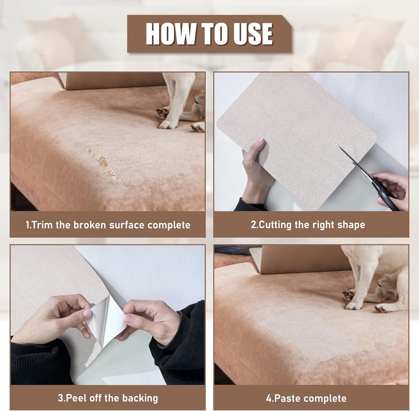 Azobur Fabric Couch Repair Patch 8.3 x 11 inches,Self-Adhesive Fabric Repair Patch for Furniture,Handbag,Sofa,Car Seats-(Green)