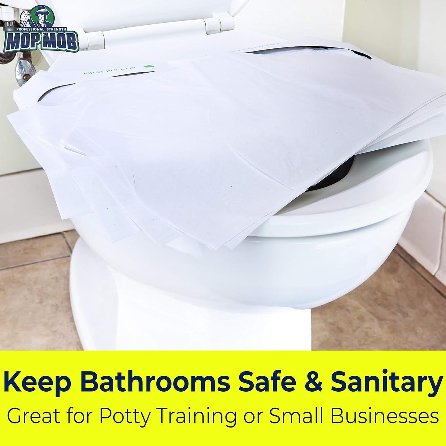 Biodegradable Half-Fold Toilet Seat Covers 250Pk. Self-Flushing, Disposable Potty Papers Keep Toilets Clean and Family Healthy. Mess-Free Paper Safety Covers for Commercial, Home, Travel and Kids Use