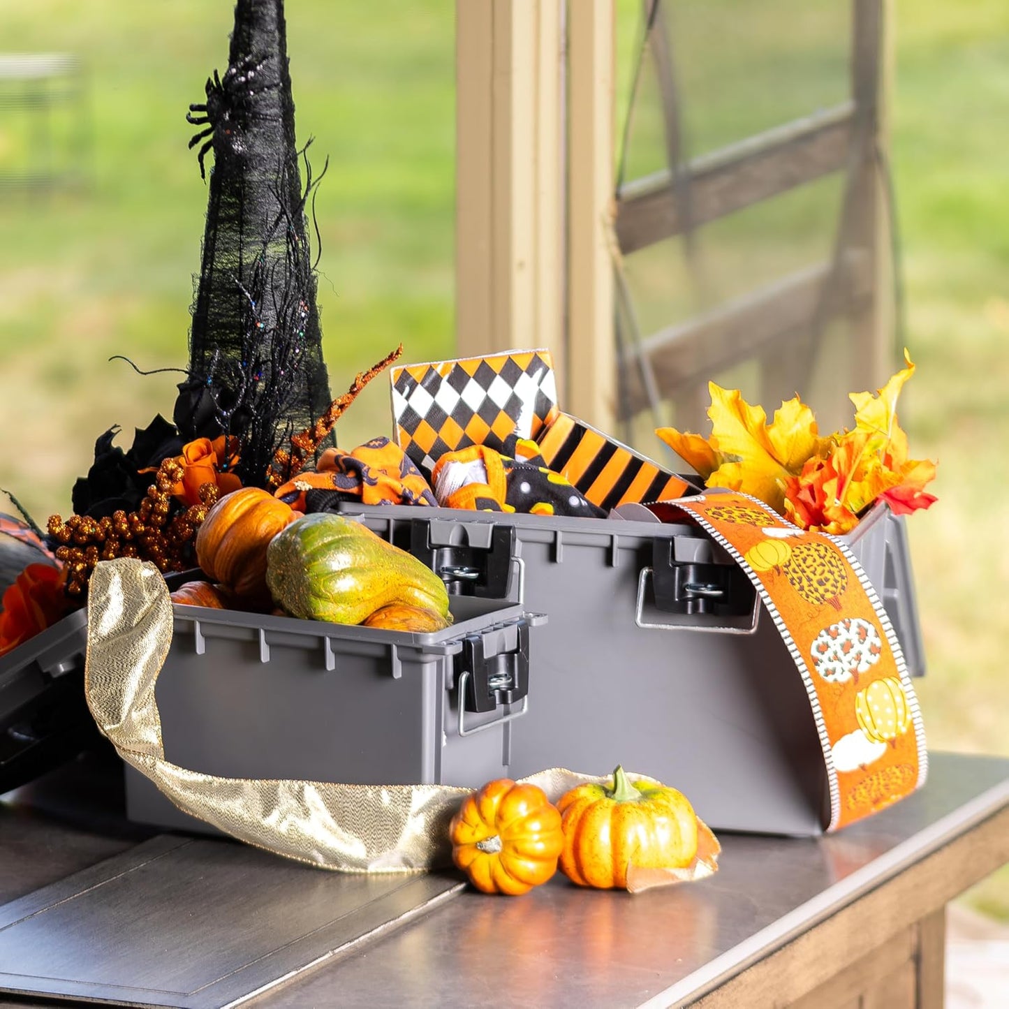 Sheffield 12775 XL Storage Bins With Lids, 2-Pack Stackable Storage Bins, Made in USA, Lockable and Water-Resistant Containers with Lids, Plastic Containers for Home, Classroom, and Dorm