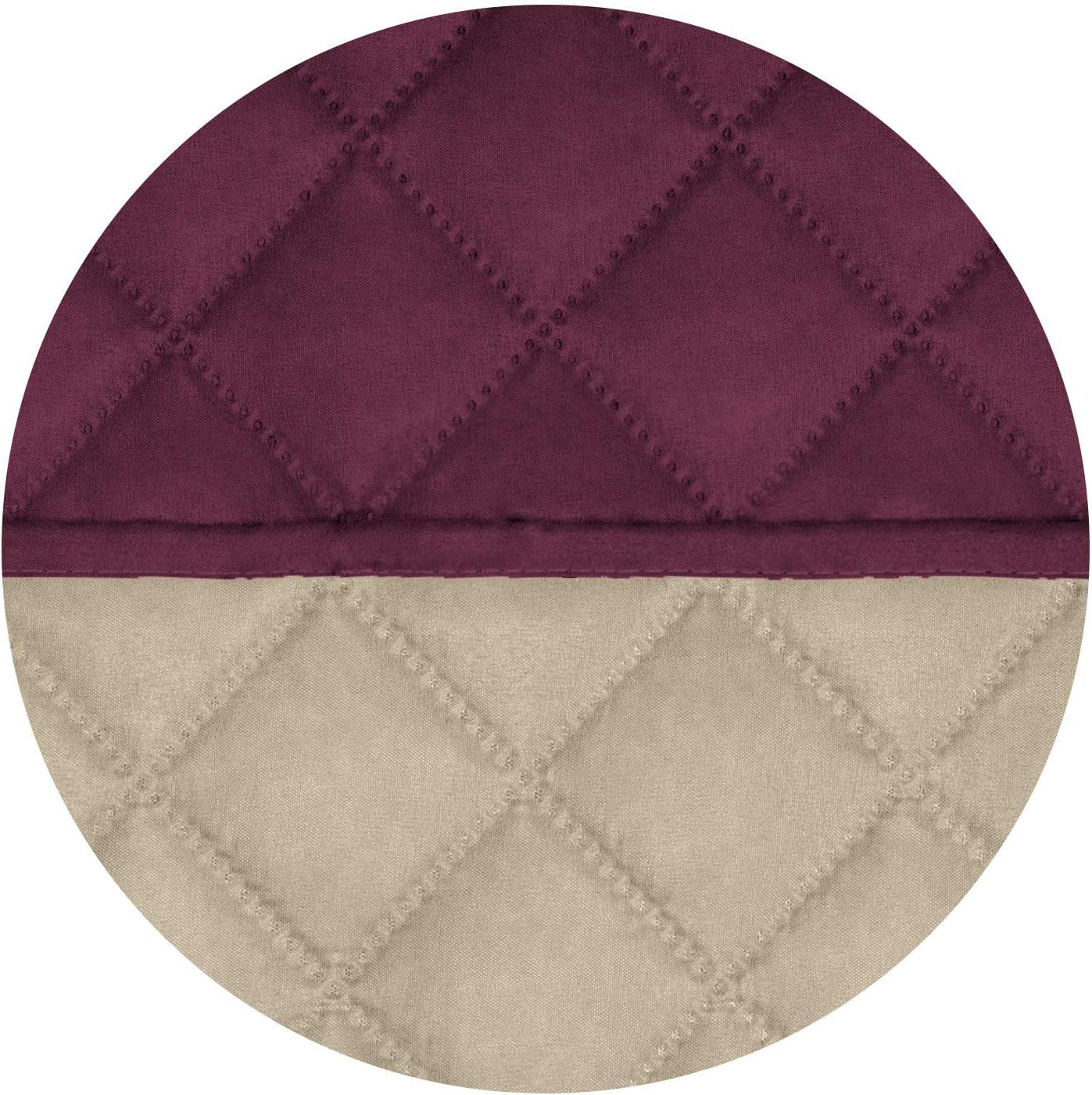 PureFit Reversible Quilted Sofa Cover, Water Resistant Slipcover Furniture Protector, Washable Couch Cover with Non Slip and Elastic Straps for Kids, Dogs, Pets (Chair, Wine/Beige)