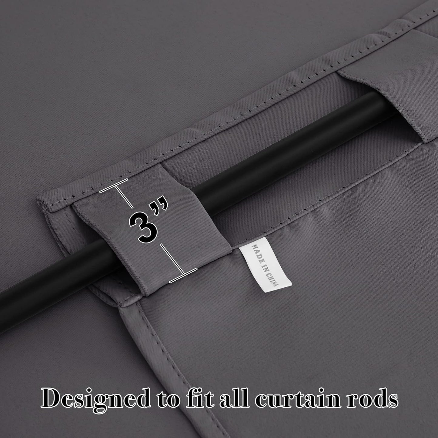 RYB HOME Grey Blackout Curtains - Thermal Insulated Window Drapes for Bedroom Kitchen Dining, Sunlight Block Blinds for Nursery Kid's Room, 42 Width by 54 Length, Gray, 2 Panels