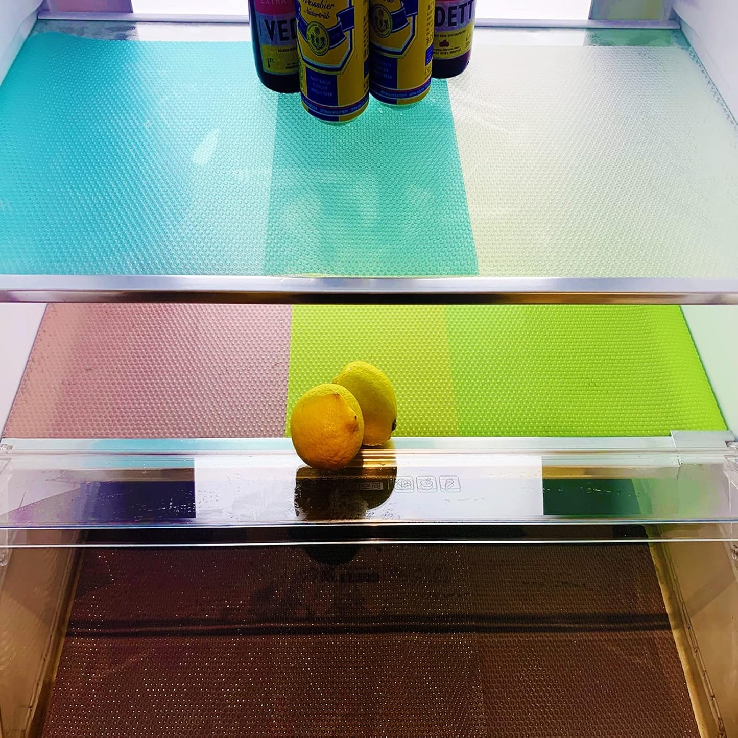 24Pcs Refrigerator Liners, Washable Fridge Liner Mats Covers Pads for Glass Shelf Cupboard Cabinet Drawer Home Kitchen Accessories Organization (Gray)