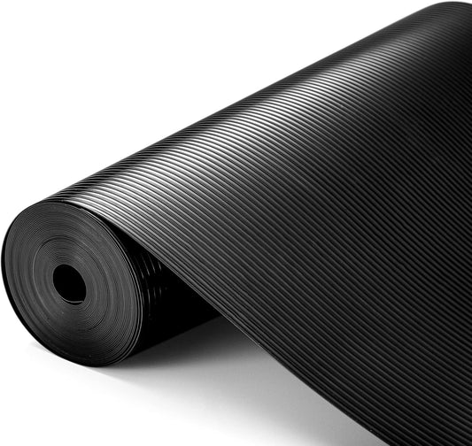 Glotoch Shelf Liner 17.5" x 30 ft. - Non Adhesive Refrigerator, Kitchen, Drawer Liners, Waterproof and Durable Fridge Table Place Mats for Cupboard, Cabinet, Drawer Liner, Black