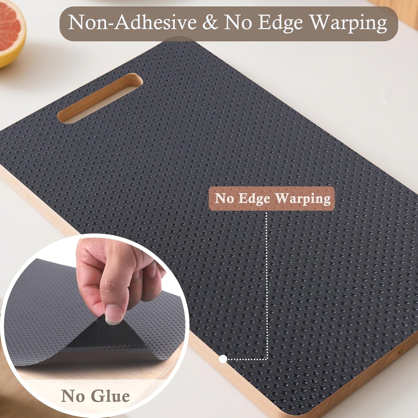 Cabinet Shelf Liner 24 Inch Wide X 20 Ft Non-Slip Kitchen Drawer Liners Waterproof & Oil-Proof Drawer Liners for Cupboard Pantry Non Adhesive Refrigerator Shelf Liner Strong Grip Cabinet Mat (Black)