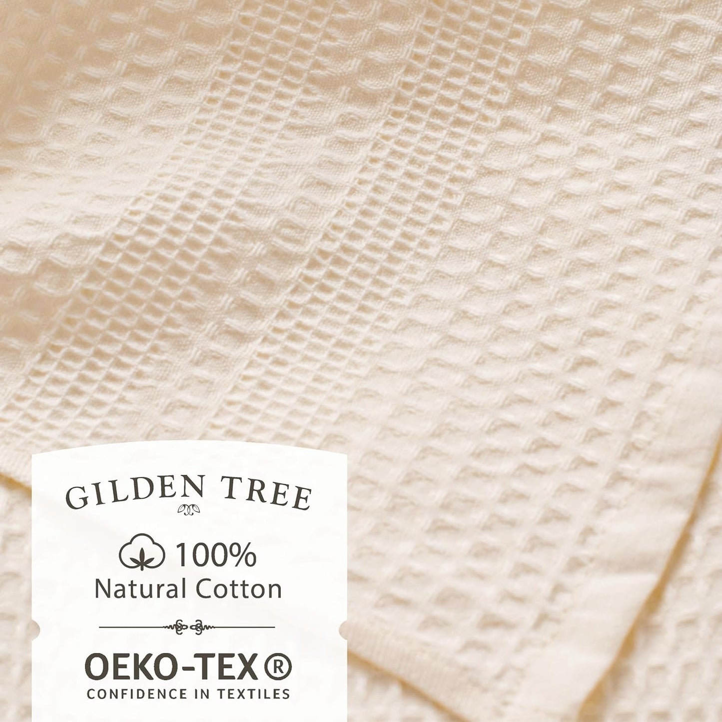 GILDEN TREE Waffle Towels Wash Cloths for Showering, Exfoliating Washcloth Face Towels, Quick Dry Towel Cotton Washcloths Set of 4, Classic Style (Cream)