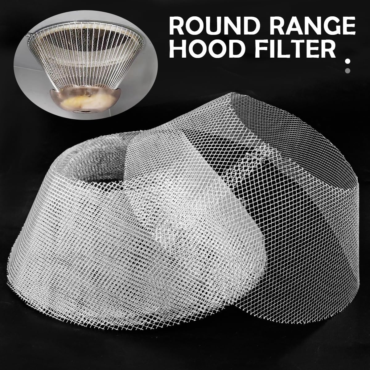 10 Pcs Round Range Hood Filters Filter Replacement Grease Net for Kitchen Range Hood (19 cm in diameter), ZY-Filter Net-10pcs