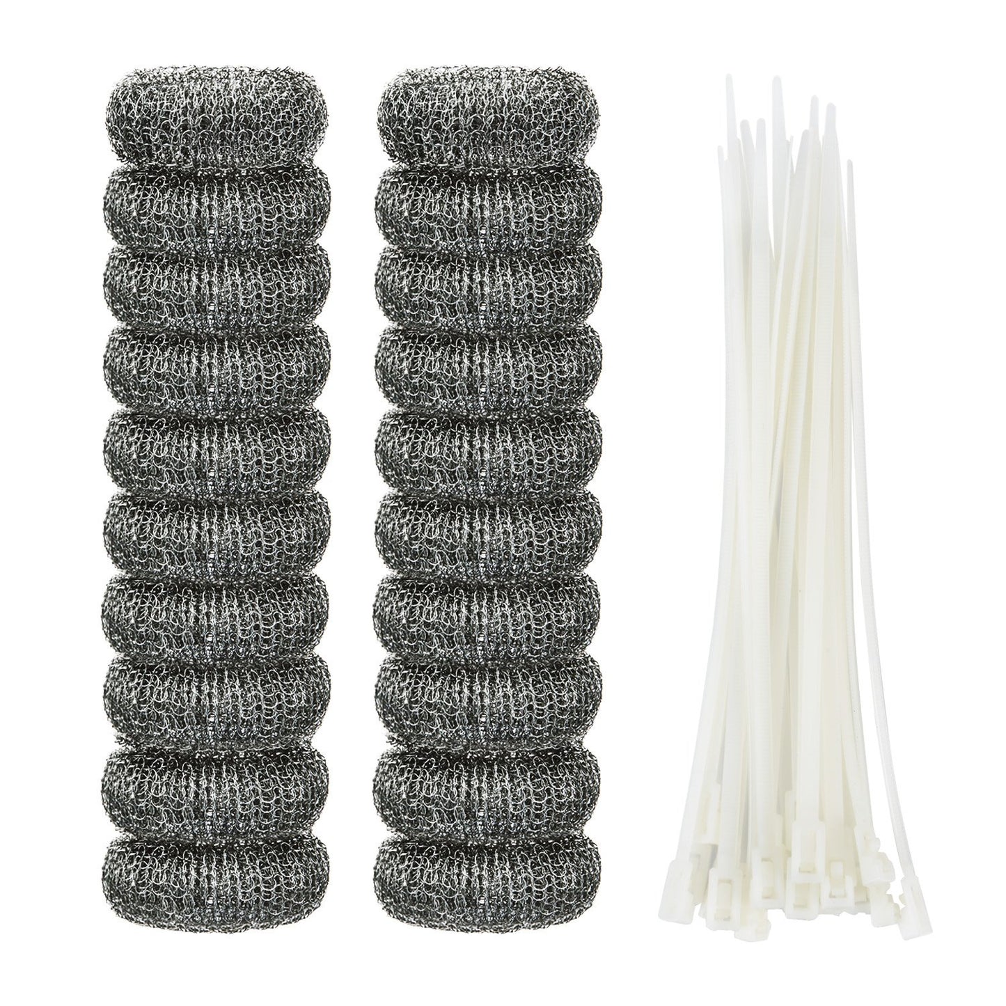 Shappy 20 Pieces Lint Traps Washing Machine Drain Hose Filter Stainless Steel Snare Laundry Mesh Washing Machine Lint Trap Catcher with 20 Pcs Pieces Cable Ties
