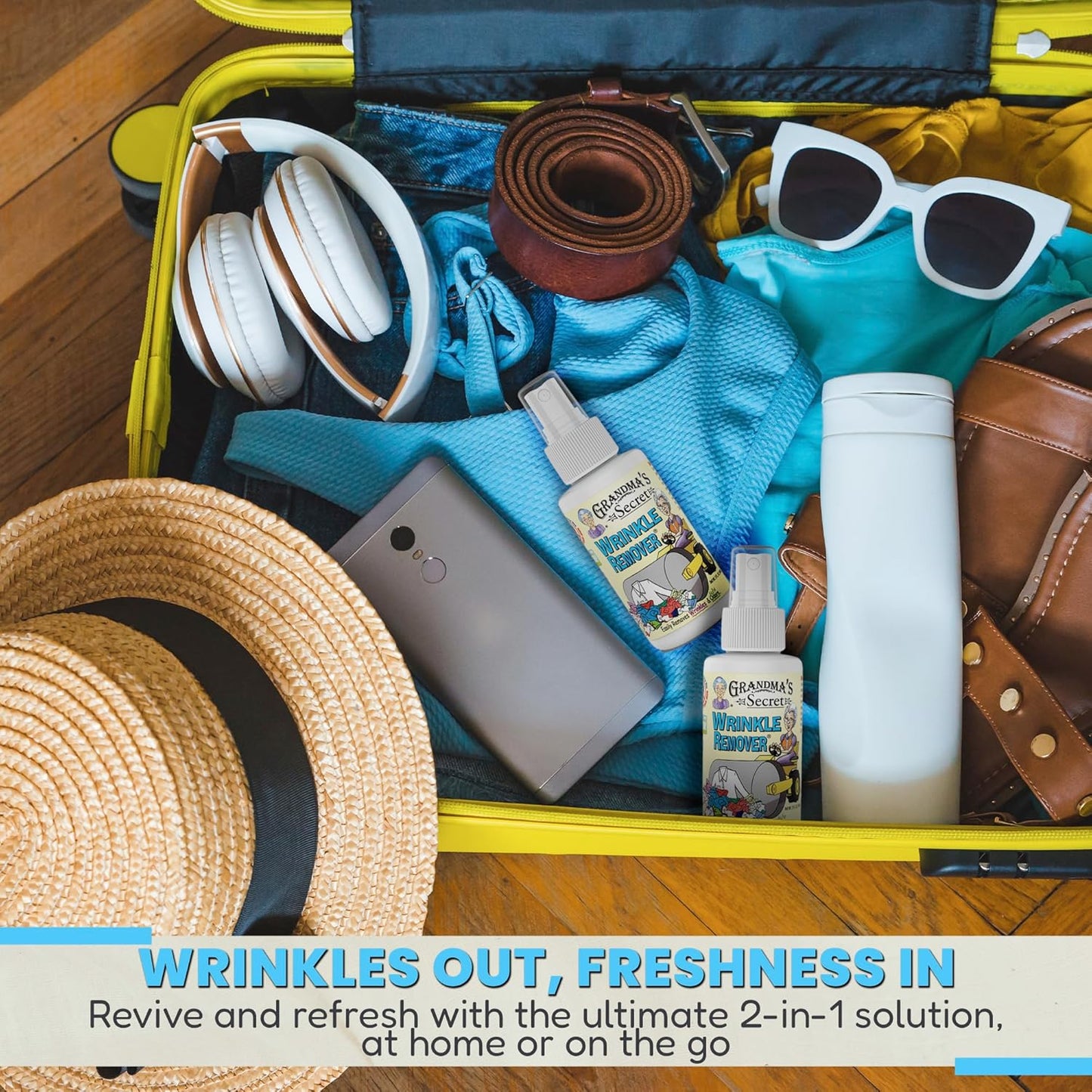 Grandma's Secret Wrinkle Remover Spray - Easily Removes Wrinkles & Odors - Wrinkle Release, Fabric Refresher Spray, Chlorine, Bleach and Toxin-Free - 3 Ounce, 3 Pack