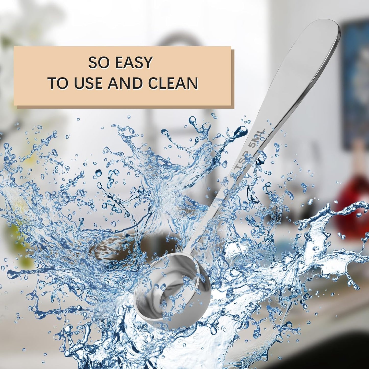 1PCS 1/2tsp(1/6tbsp, 2.5 ml) Single Measuring Spoon, Stainless Steel Individual Teaspoon, Metal Measure Scoop with Gift Box