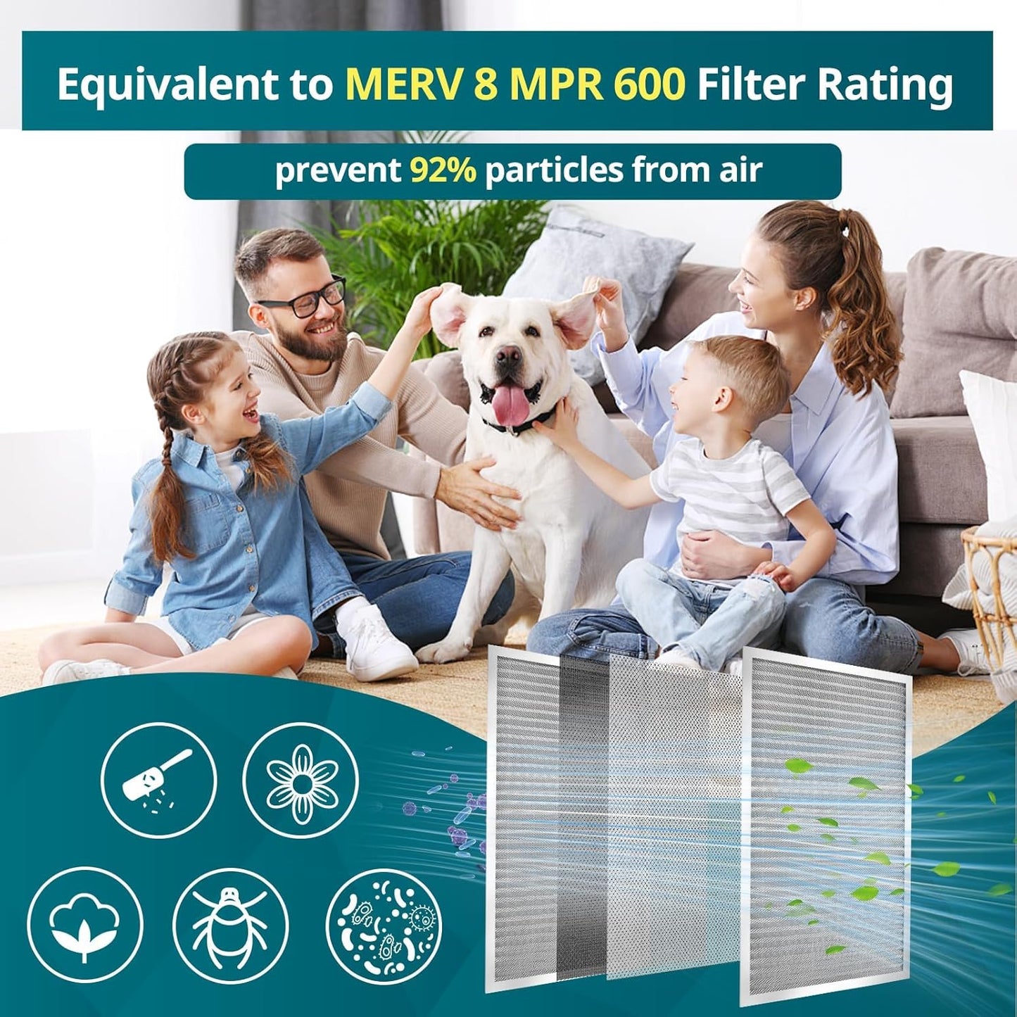 Torjim 18x30x1 MERV8 Air Filter, Washable & Reusable Electrostatic Filter, AC/HVAC Furnace Filter, Permanent Filter, Breathe Fresher, Easy Install