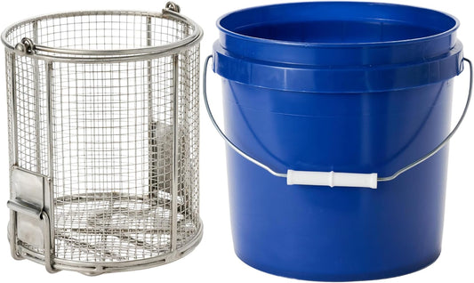 Dip N’ Drain – The Ultimate Stainless Steel Parts Cleaning Basket | Fits Any 2-Gallon Bucket, 1/4″ Mesh, Swing Handle (Bucket Included)