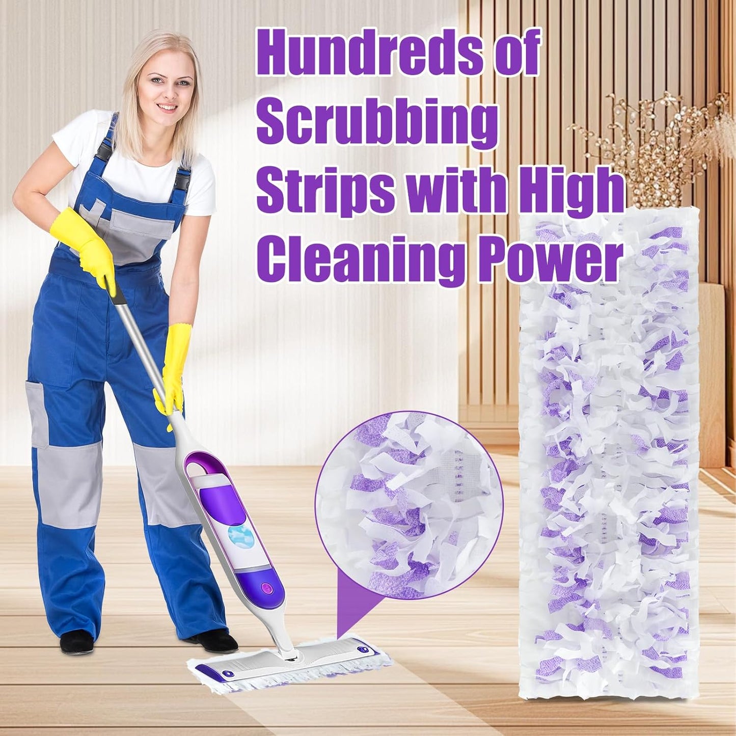 15 Pack Disposable Power Mop Refills for Swiffer Power Mop Multi-Surface & Wood Mopping Pad,Spray Wet Pads Refills, PowerMop Pads for Floor Cleaning(Quick-Absorb, No Residue)