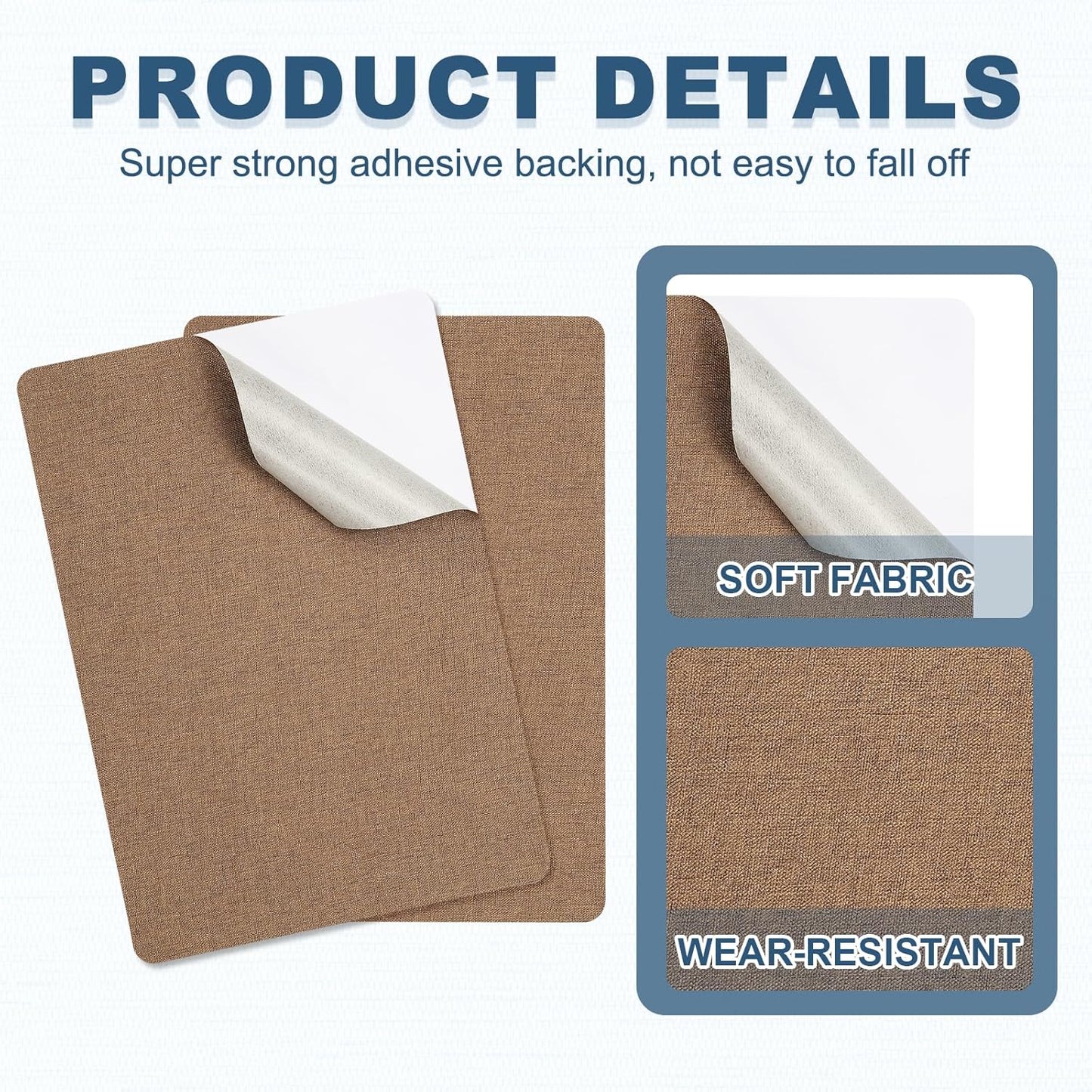 PATIKIL 8x11 Inch Linen Repair Patches, 2Pcs Self-Adhesive Fabric Patch for Sofas Tote Bags Furniture Car Seats Clothes Tents, Brown