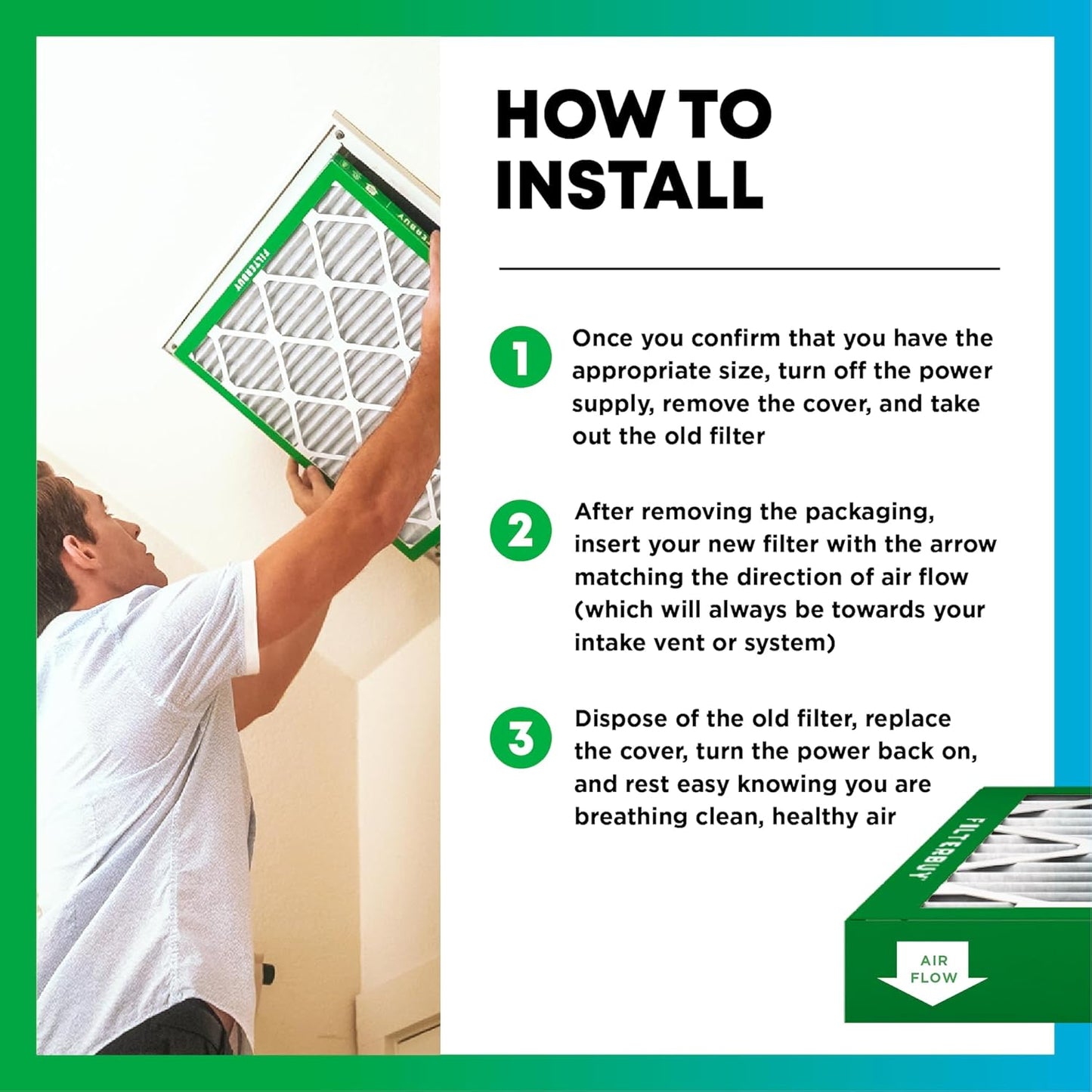 Filterbuy 10x10x2 Air Filter MERV 8 (MPR 700) Dust Defense Replacement (6-Pack), Electrostatic Pleated HVAC AC Furnace Filters, Made in USA (Actual Size: 9.50 x 9.50 x 1.75)