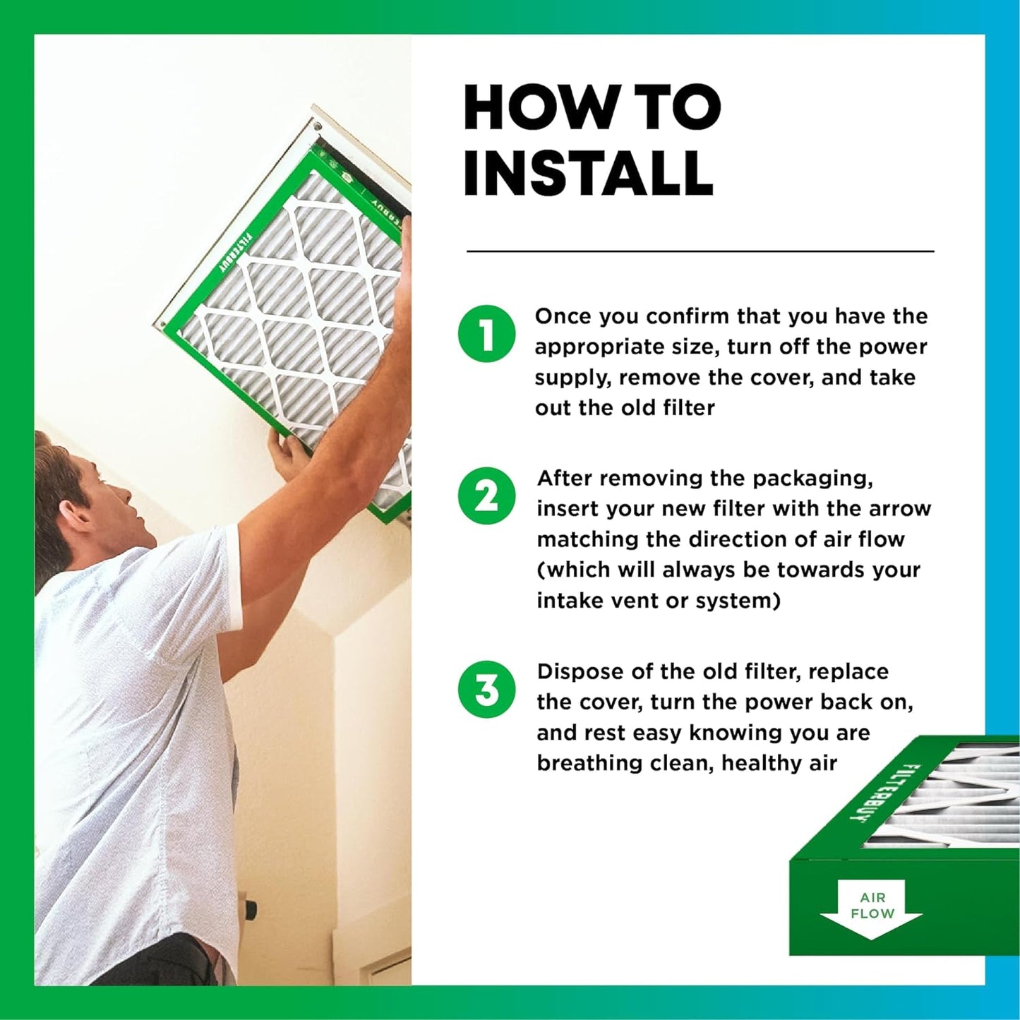 Filterbuy 17.5x23.5x1 Air Filter MERV 8 (MPR 700) Dust Defense Replacement (6-Pack), Electrostatic Pleated HVAC AC Furnace Filters, Made in USA (Actual Size: 17.38 x 23.38 x 0.75)