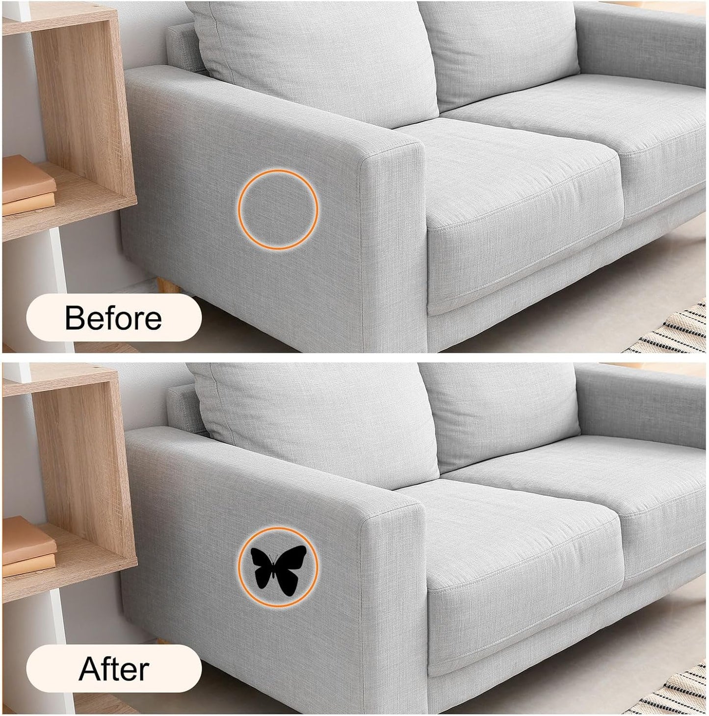 Repair Patches Repair Tape Self-Adhesive DIY Repair Patch Linen Gear Patch for Sofa, Furniture, Chair, Clothing,Tents,17x158 Inch,White