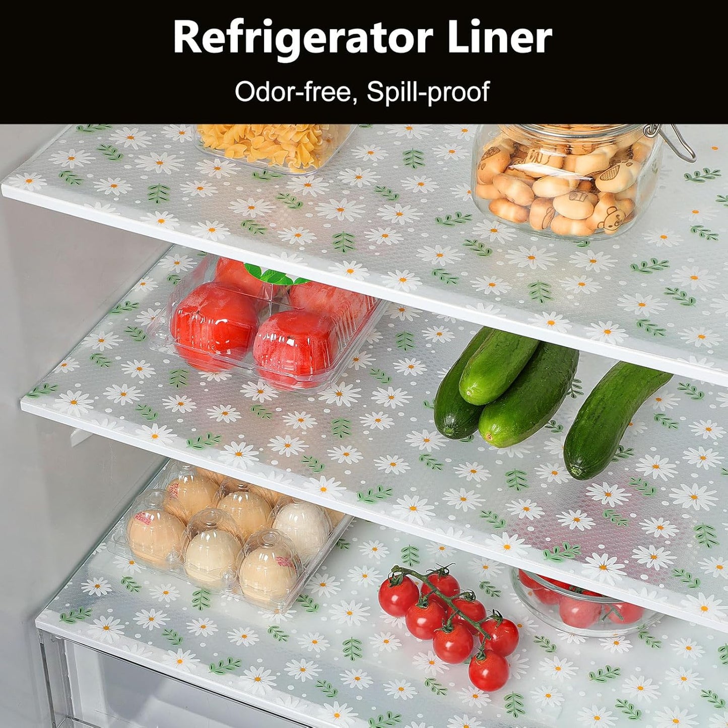 INNOLITES Shelf Liner – Cabinet & Drawer Liner Non-Adhesive – Waterproof Oil-Proof – Durable EVA with Floral for Kitchen Cabinets Refrigerator – BPA-Free, Easy to Cut 11.8" x 236"