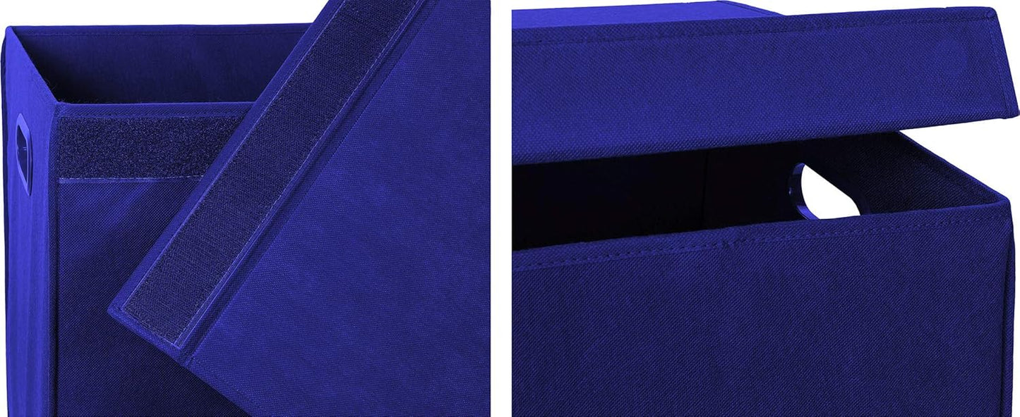 Simple Houseware Double Laundry Hamper with Lid and Removable Bags, Dark Blue