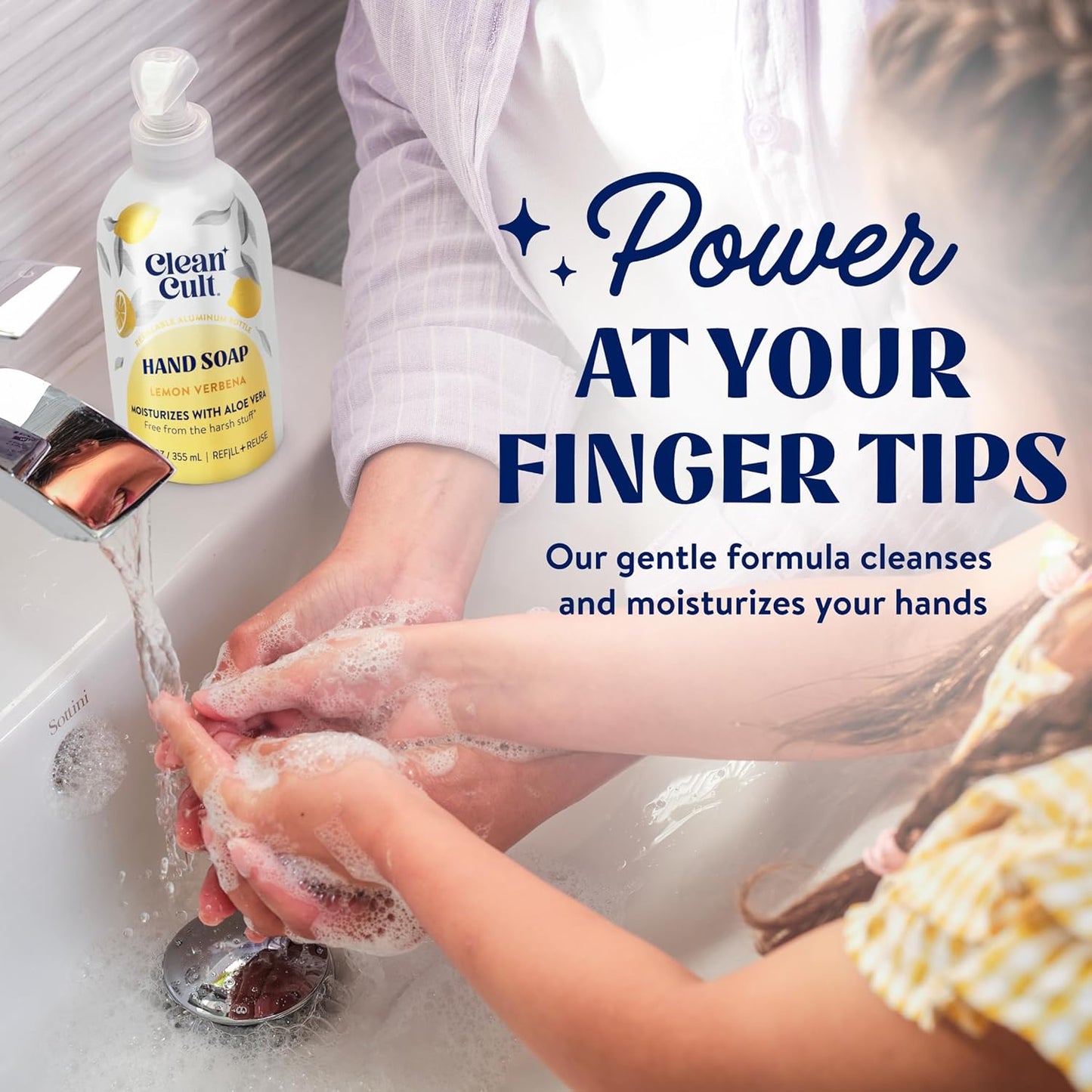 Cleancult Liquid Hand Soap Refills - Lemon Verbena - Moisturizes Dry & Sensitive Skin - Made with Aloe Vera & Essential Oils - Eco Friendly - Paper-Based Packaging - 32 oz/2 Pack