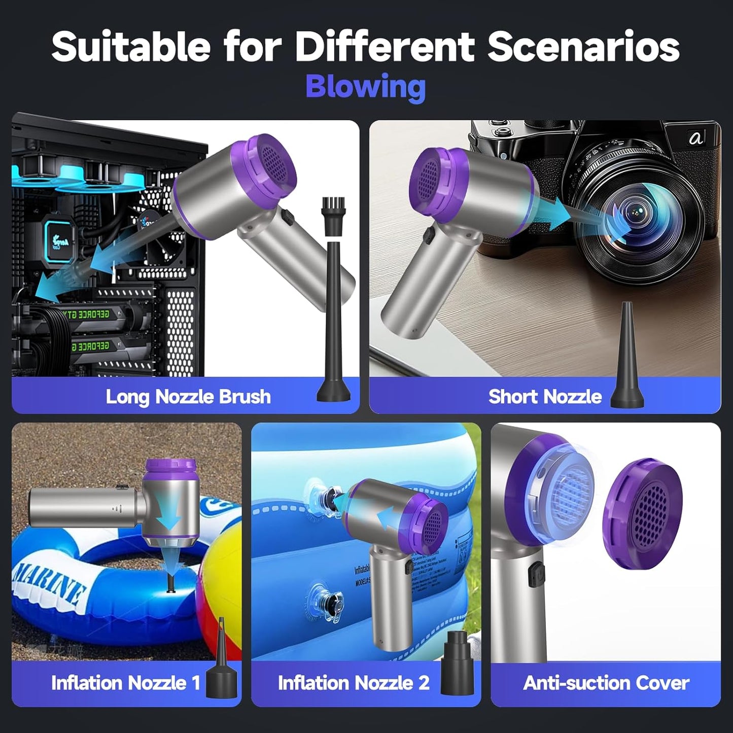 Car Vacuum Portable Cordless, 22000PA High Power handheld Vacuum Cleaner with Brushless Motor,11 in 1 Mini Hand Held Vacuum Cordless Rechargeable Air Duster/Blower/Pump for Car, Home, Pet, Office