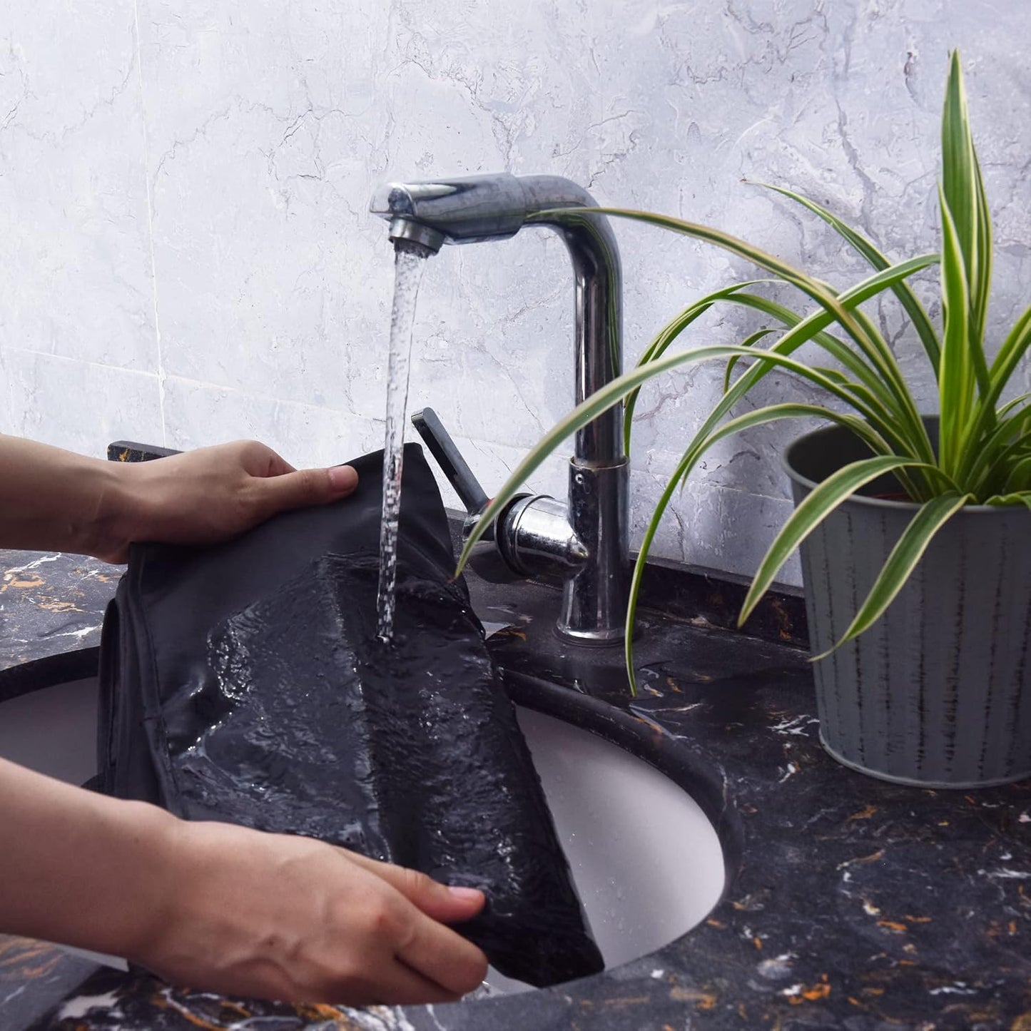 GRANNY SAYS 4-Shelf Hanging Organizer, Closet Hanging Shelves, Closet Hanging Storage Organizers, Organization for Bedroom, Living Room, Baby Nursery, Camper Accessories, Black, 2-Pack