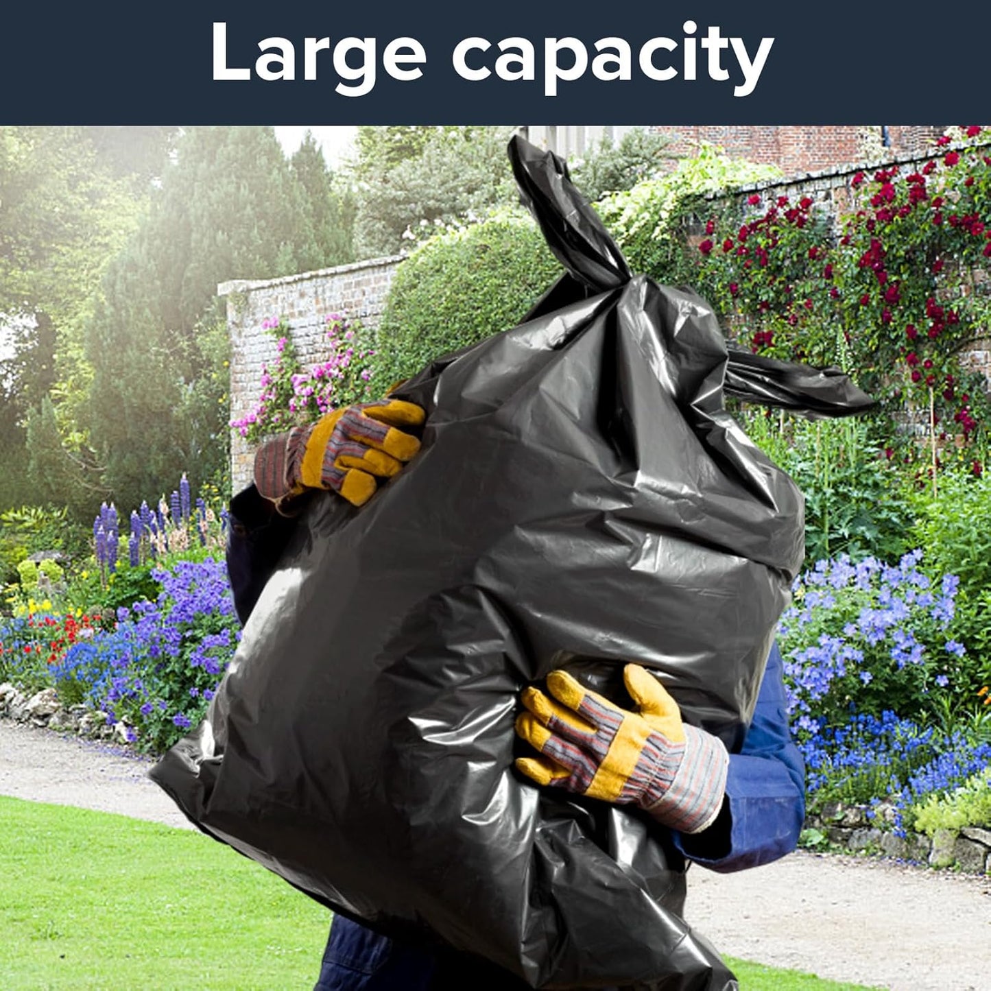 ToughBag 55-60 Gallon Heavy Duty Trash Bags - Contractor Grade, 3 Mil, 40 * 58, Tear Resistant, Gusseted Design for Industrial & Yard Waste(100 packs)