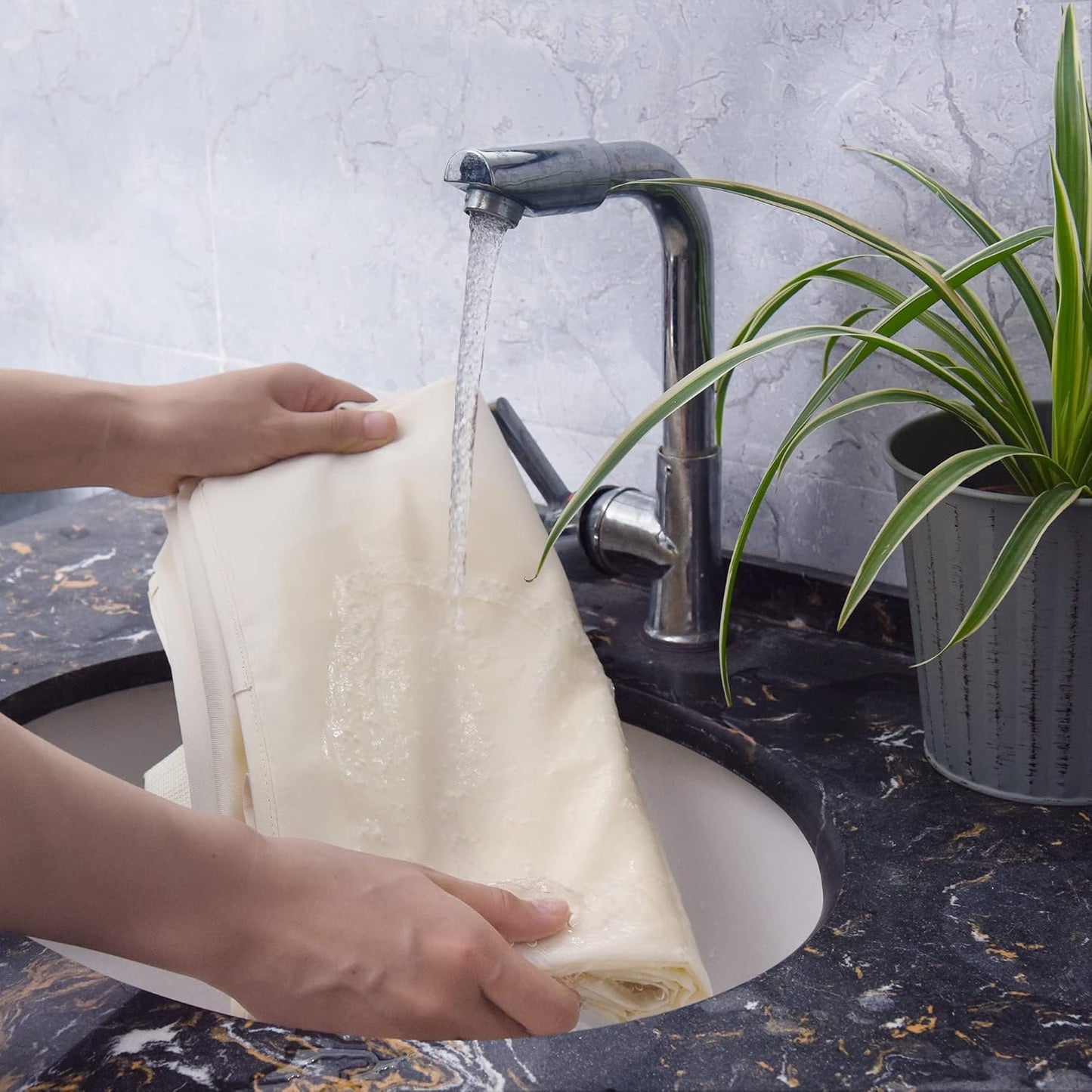 GRANNY SAYS 4-Shelf Hanging Organizer, Closet Hanging Shelves, Space Saver for Bedroom & Living Room, Beige, 2-Pack