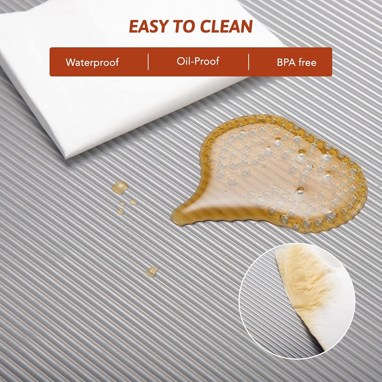 Glotoch Premium Grey Shelf Liner 17.5" x 30 ft. - Non Adhesive Drawer Liner, Waterproof Cabinet Liner, Durable Fridge Table Place Mats for Cupboard, Cabinet, Drawer Liner