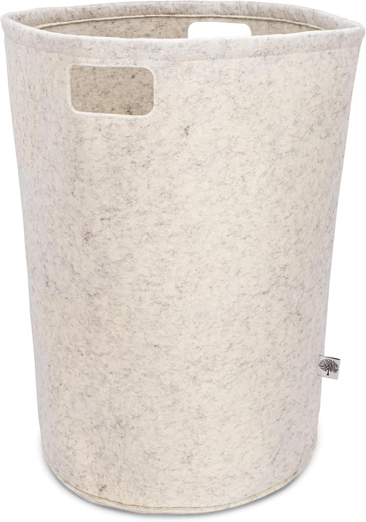 Parker Baby Co. Nursery Laundry Hamper - Large Felt Storage Basket and Baby Hamper for Nursery (White)