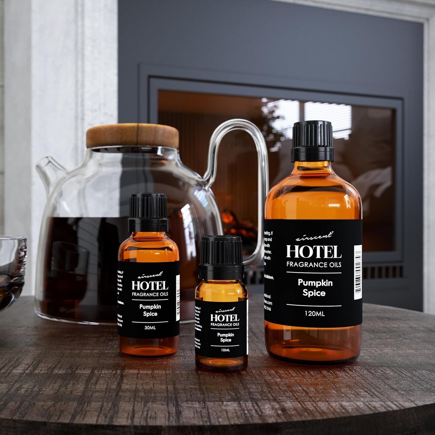 AirScent Pumpkin Spice Diffuser Oil - Pumpkin Spice Fragarnce Oil Blend for Ultrasonic and Waterless Diffusers and Crafting - 120 mL, 4 fl oz Glass Bottle with Dropper Cap - Fall Scents