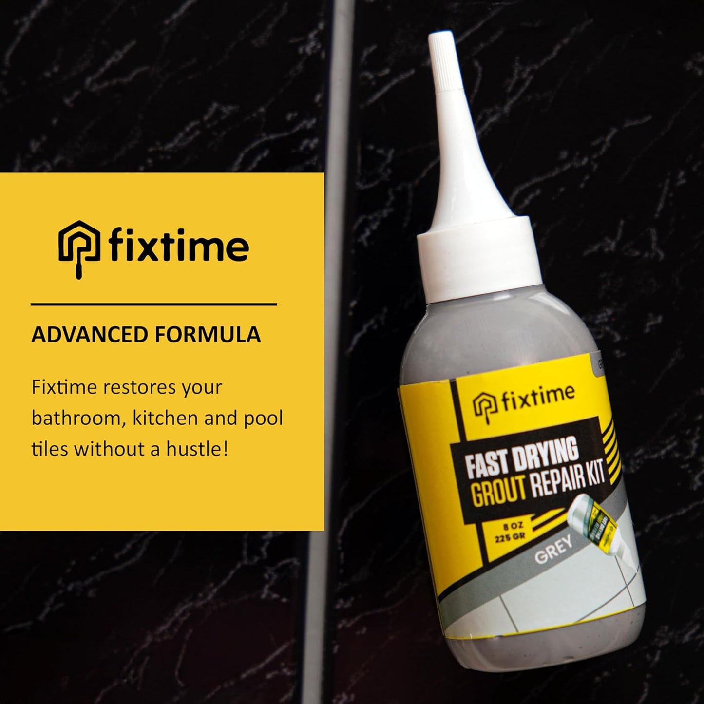 Tile Grout Repair Kit, Gray Grout Filler Tube 8 oz, Grout Repair Renews, Fast Drying Repait Kit, Grout Sealer for Floor Tile - Spatula Included (2xGray)