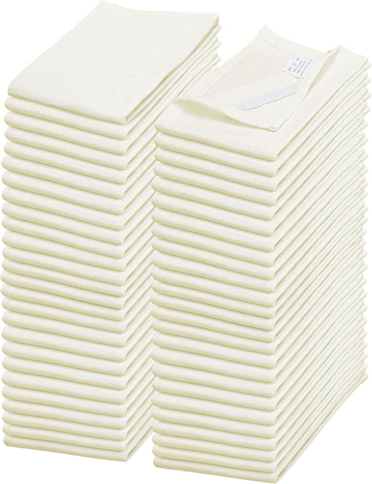 WHITEWRAP Shop Towels| Multipurpose Commercial and Residential Shop Cleaning|Car Wash, Polish, Housewares, Coffee Machine, Restaurant, Bathrooms, Electronics, Auto Garage | 50Pack 14"x12" Natural