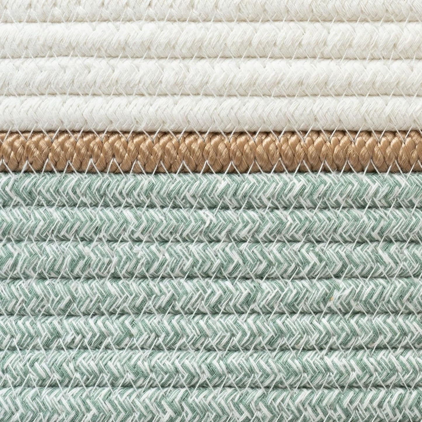 LA JOLIE MUSE Woven Basket Rope Storage Baskets - Tall Cotton Basket, Laundry Basket for Blanket, Kids Toy, Nursery Clothes Hamper Basket, Ivy Green, 72 Liter