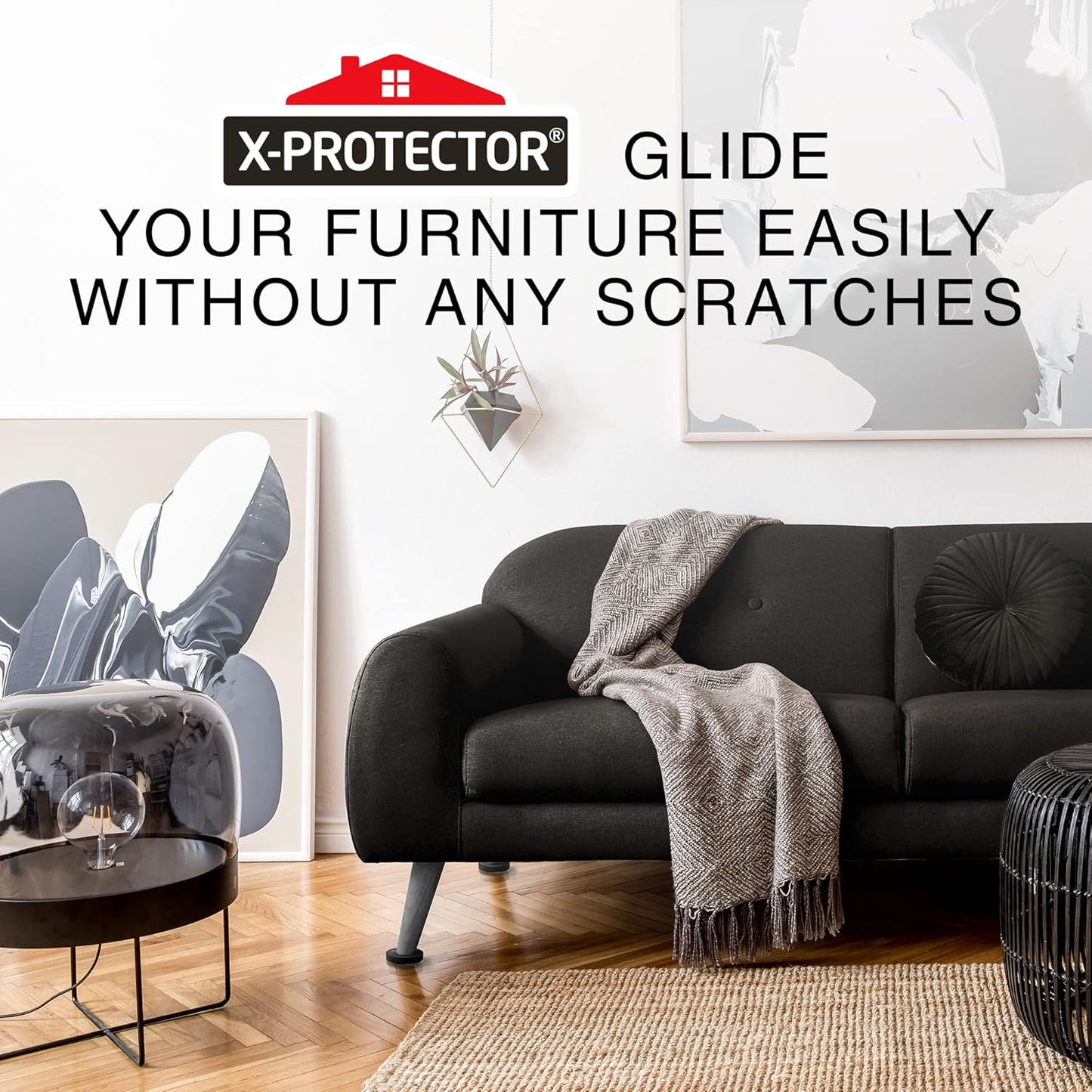 Felt Furniture Sliders for Hardwood Floors X-PROTECTOR 8 PCS 3 ½” - Furniture Slider with Unique Design - Heavy-Duty Furniture Movers for Hard Surfaces - Felt Sliders - Move Your Furniture Easily!