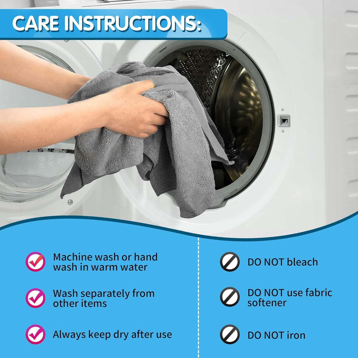 FIXSMITH Shop Towels, Pack of 100, Grey Microfiber Cleaning Cloth Bulk, Microfiber Towels for Cars, All-Purpose Absorbent Cleaning Rags, Dust Cloth for Automotive, Mechanic, Garage, 11.5 x 11.5 inch