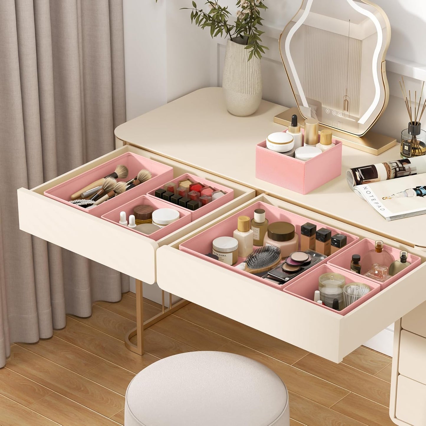 DIMJ Drawer Organizer Clothes - 16 Pack Baby Dresser Organizer for Nursery, Foldable Drawer Organizer Bins for Closet Bedroom Organization, Fabric Clothes Storage Dividers for Underwears, Socks, Bras