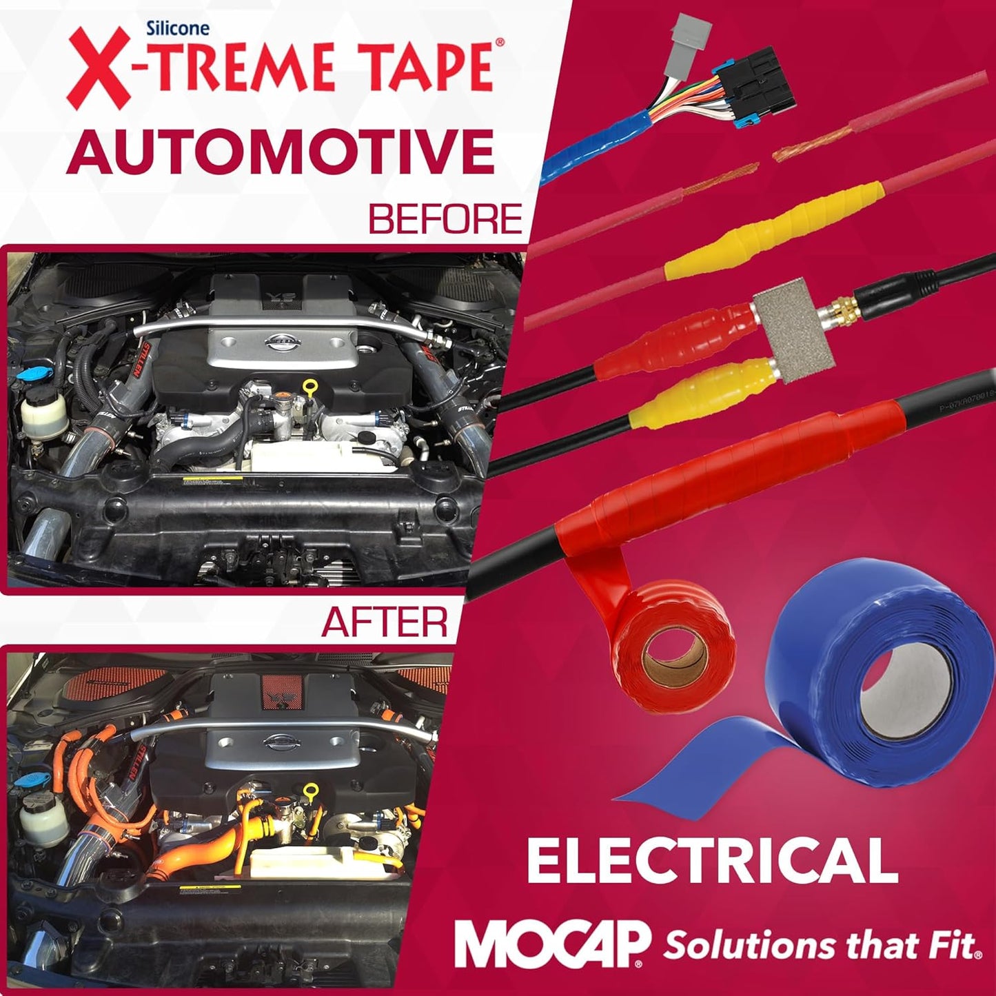 X-Treme Tape MOCAP Heavy Duty Electrical Tape, Self-Fusing Silicone Rubber, Waterproof & Insulating Flexible Tape, Electrical for Hose, Automotive, Outdoor & Repairs - 1" x 10ft Roll - Blue