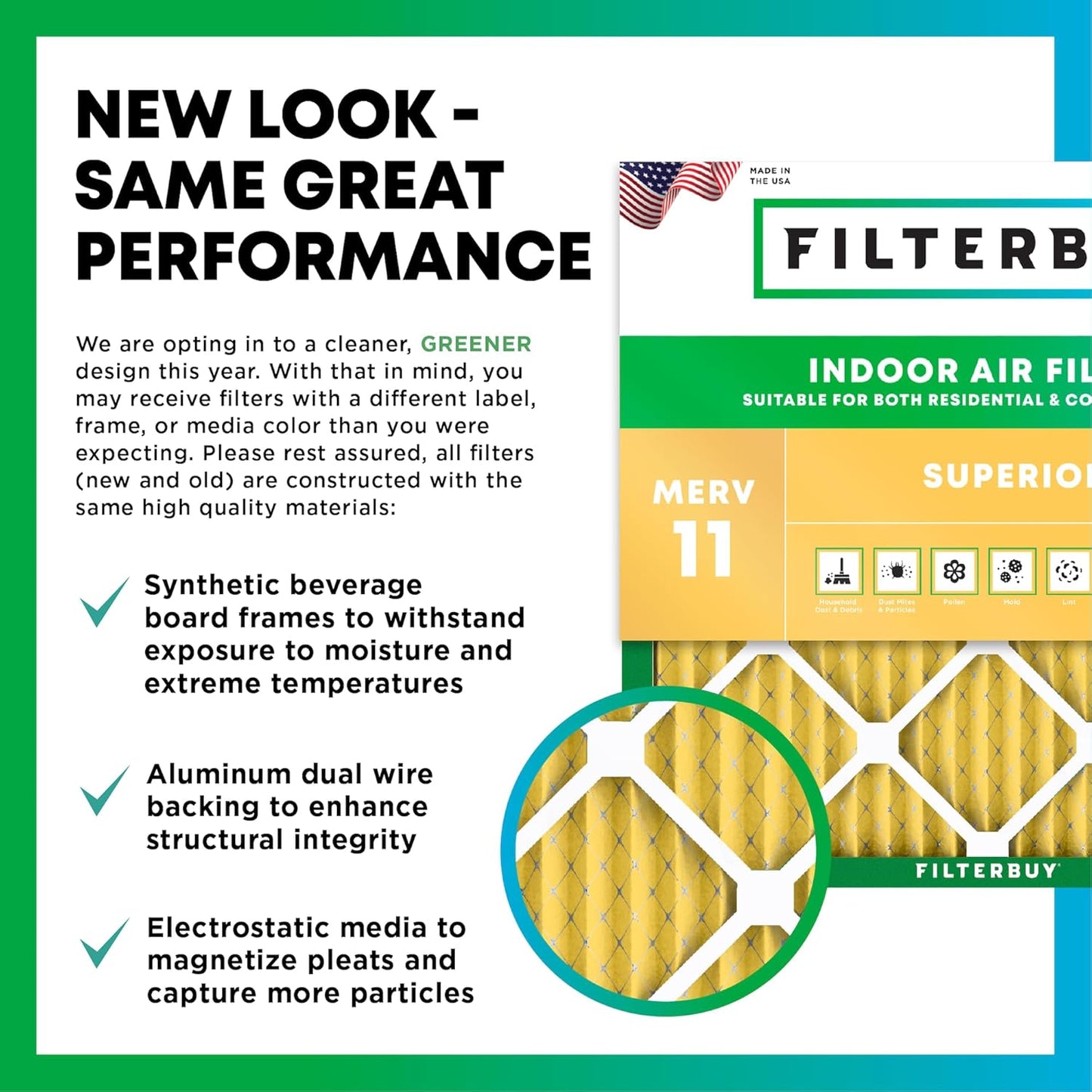 Filterbuy 12x18x1 Air Filter MERV 11 (MPR 1200) Allergen Defense Replacement (4-Pack), Electrostatic Pleated HVAC AC Furnace Filters, Made in USA (Actual Size: 11.50 x 17.50 x 0.75)