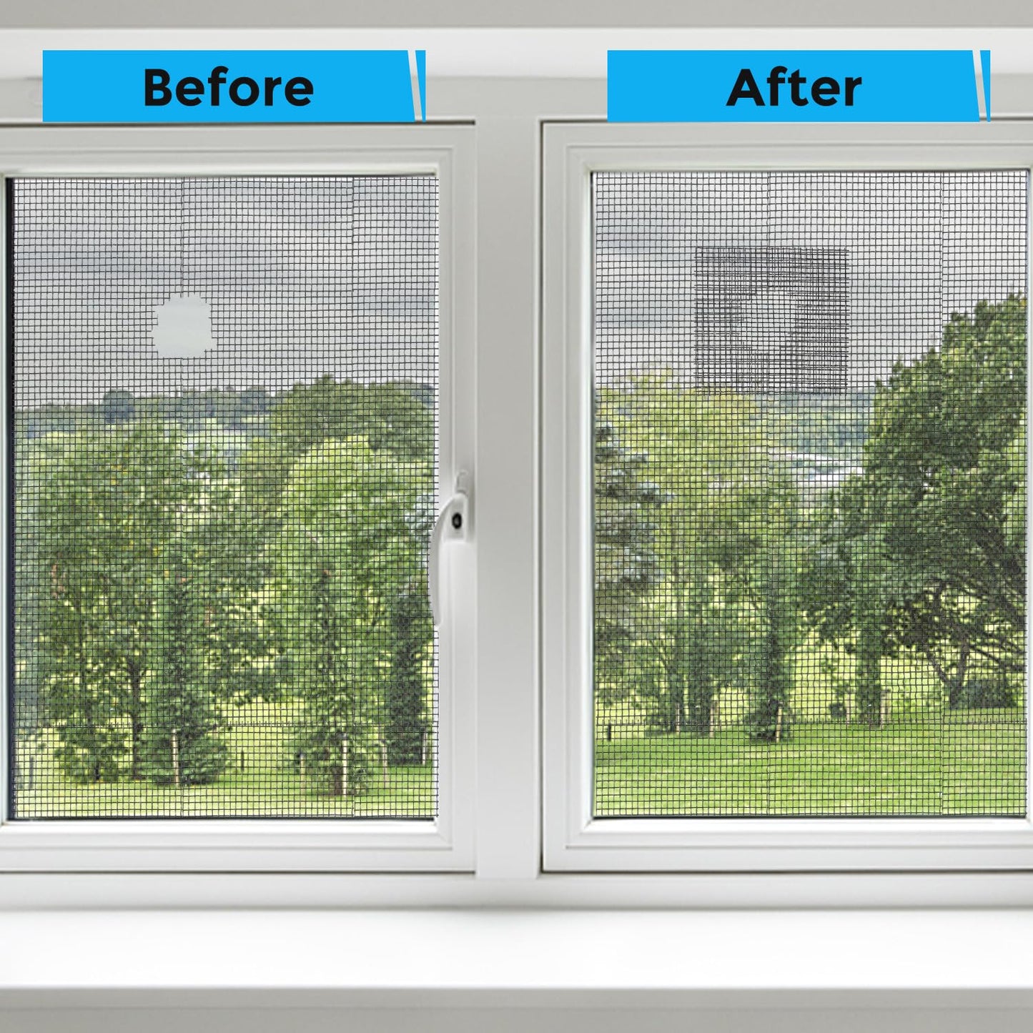 Black Window Screen Repair Kit, 4 in X 30 FT (360IN) Screen Repair Tape for Windows or Doors, Strong Adhesive Fiberglass Mesh Patch Tape