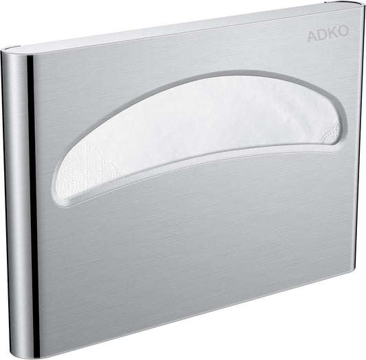 Commercial Toilet Seat Cover Dispenser, Wall Mount, 250 Single Seat Covers for Office, Hospital (18/8 Stainless Steel)