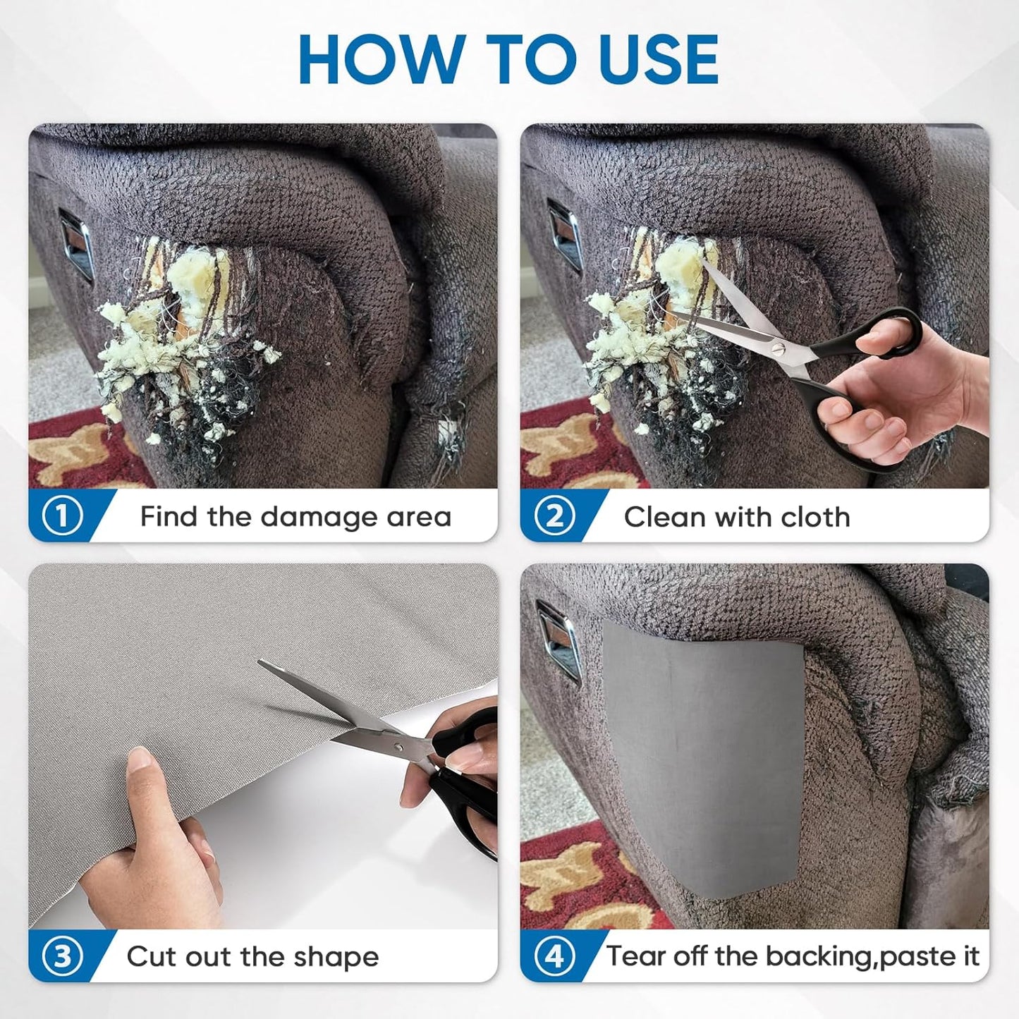 Oversized Canvas Patch 16 "x31, Self-Adhesive Waterproof Canvas Patch Set for Repairing Tents, Couch, Boat Covers, Camping Chairs, Awnings, Car Seats.(Black)