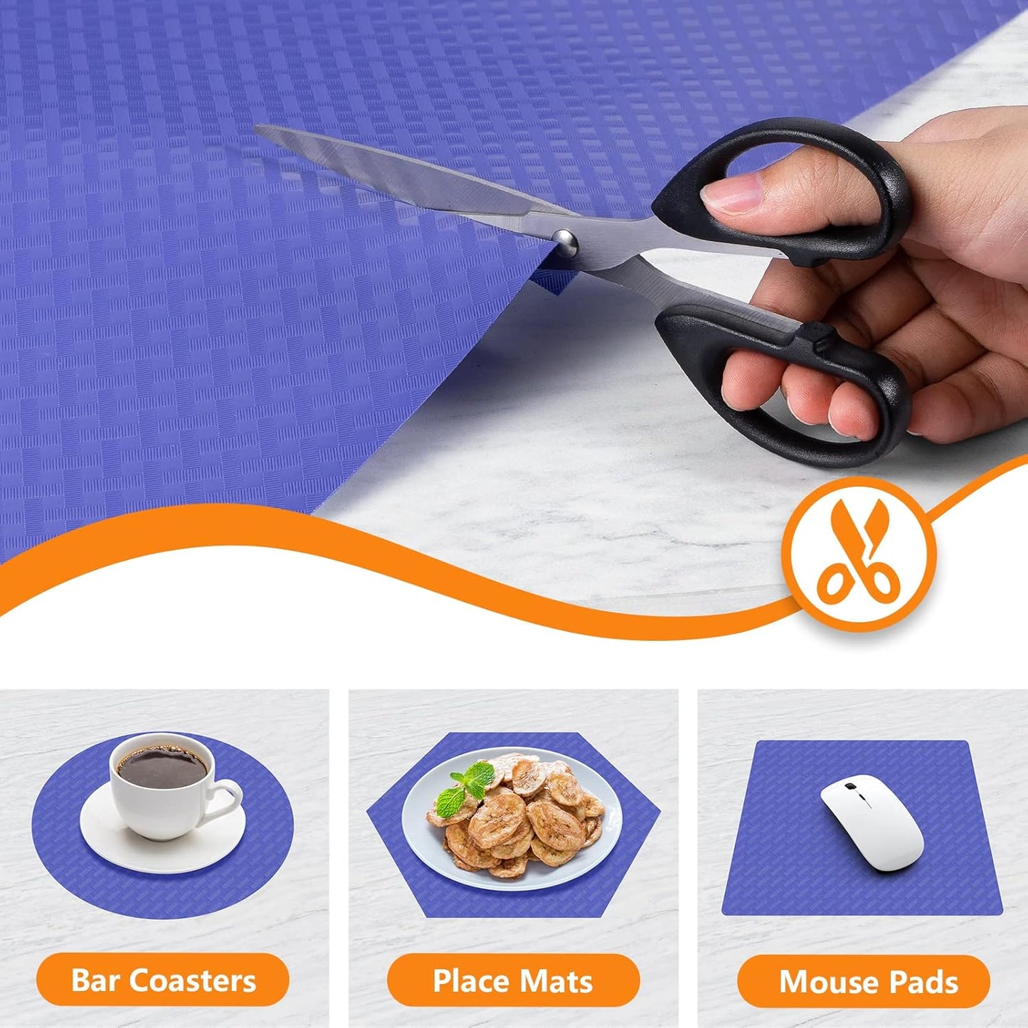 Shelf Liners for Kitchen Cabinets Refrigerator Liners Waterproof Plastic Kitchen Cupboard Liner Non Adhesive Drawer Mats EVA Material Fridge Liner for Shelves - Blue 11.8 x 59 Inches