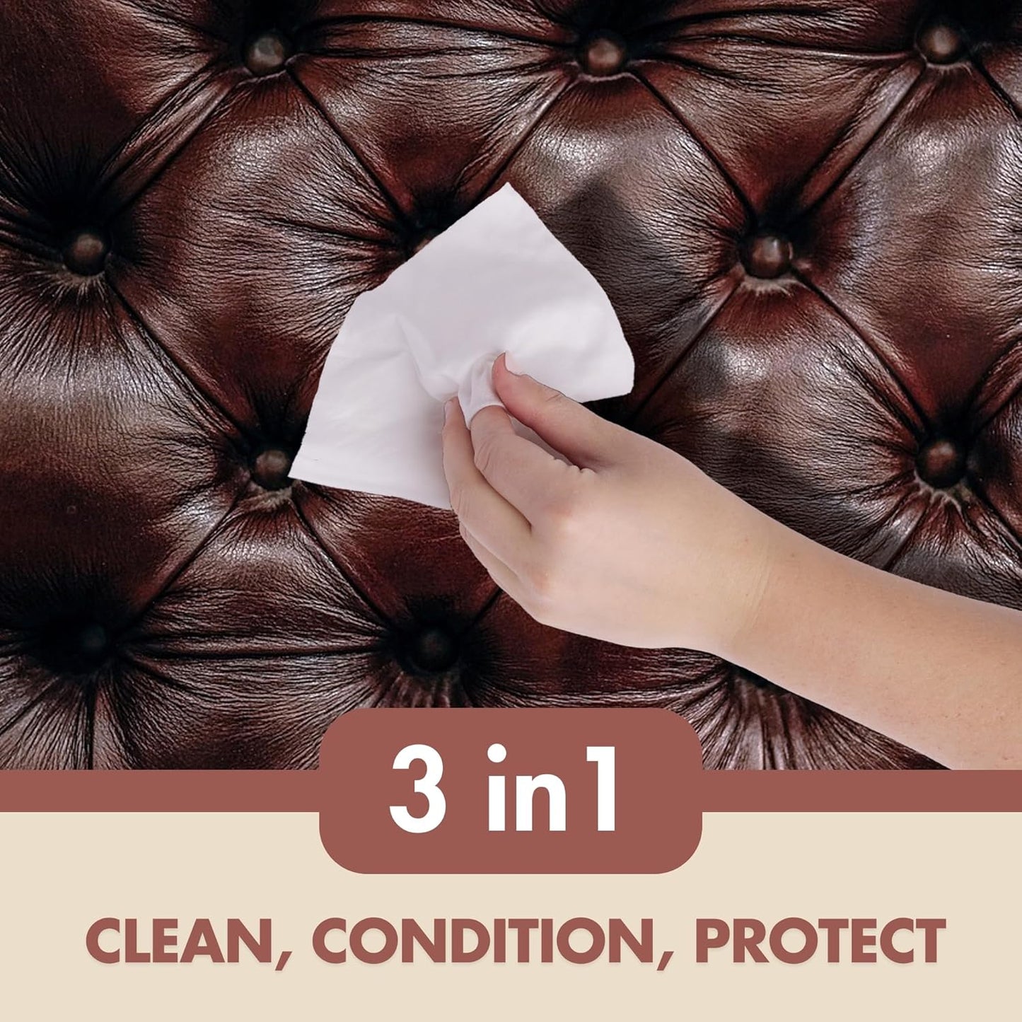 Swanky Leather Wipes - Leather Cleaner and Conditioner for Purses, Shoes, Furniture Polish & Car Seats, Prevents Fading & Cracking, Restores Softness & Shine - Soft Wipes, 180 Count