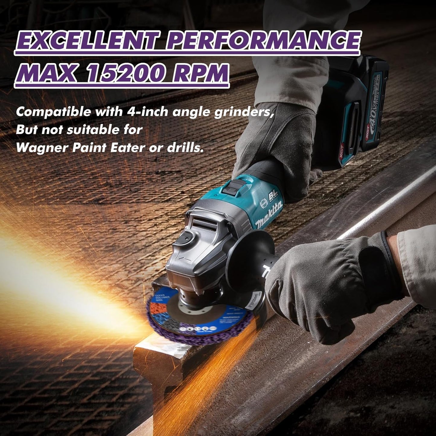 7 Pack Paint Eater Strip Disc Angle Grinder Rust Removal Disc Paint Stripper for Metal Paint Stripper Tool Rust Remover Angle Grinder Attachments Abrasive Wheels & Discs (4" x 5/8")